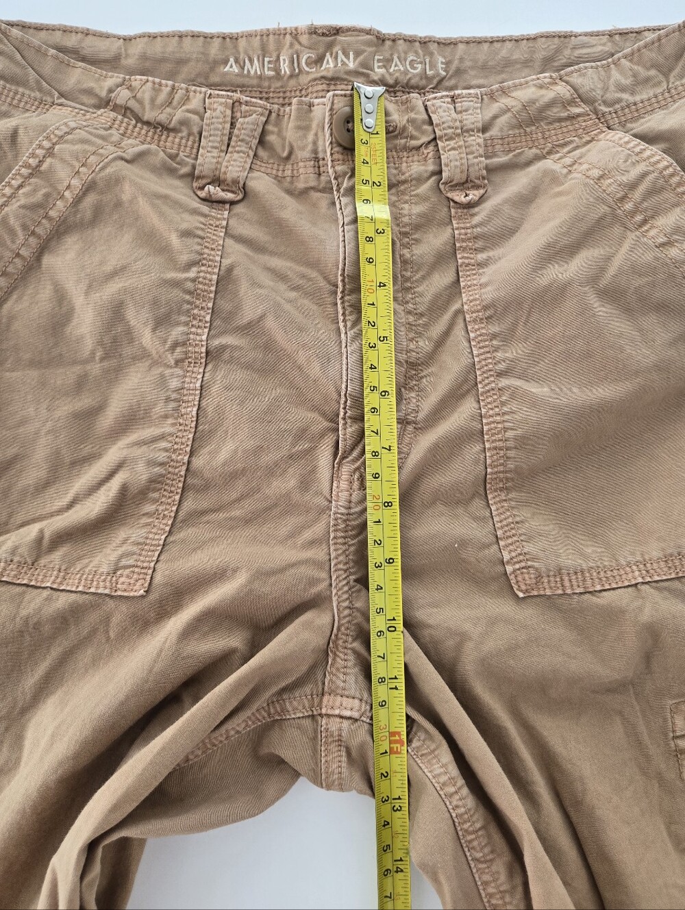 American Eagle Outfitters Brown Canvas Stretch Baggy Jogger Cargo Pants Straight - Picture 11 of 14